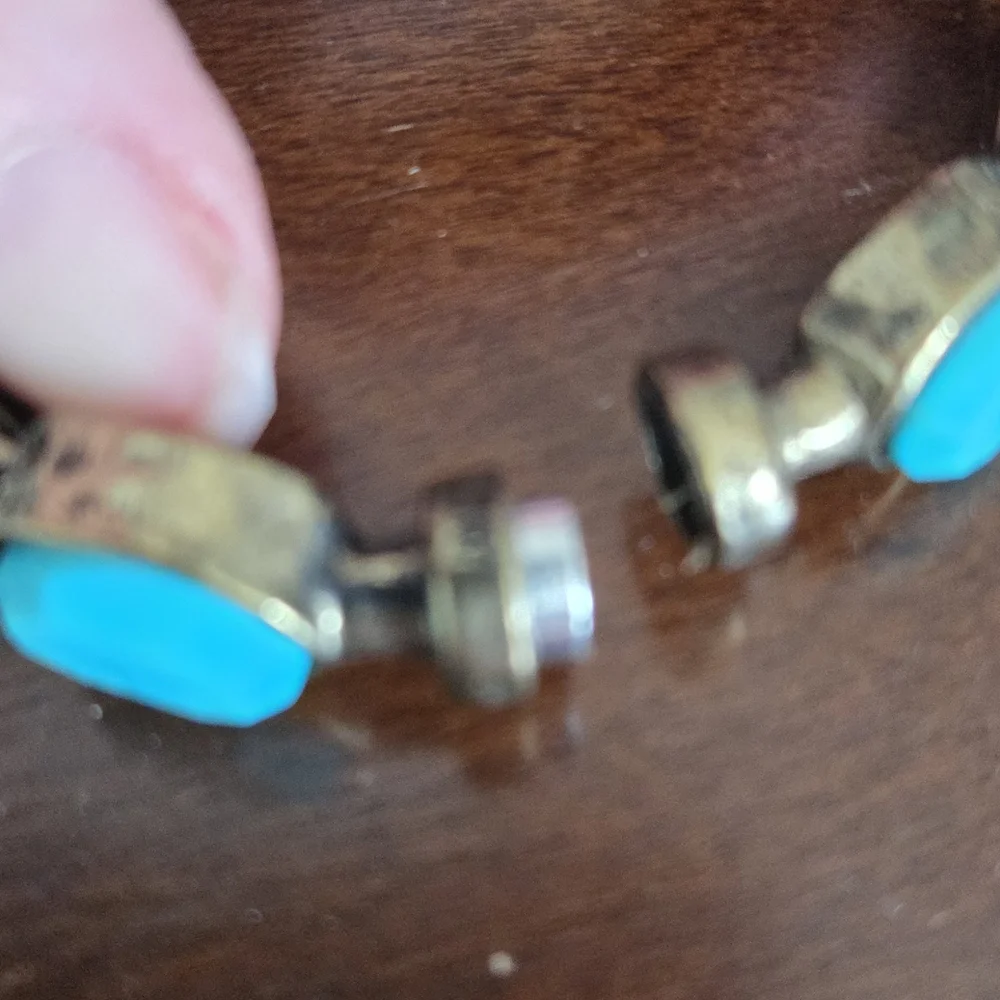 Chico’s Turquoise & Brass Cuff Bracelet – Magnetic Closure, NWT - Picture 3 of 5